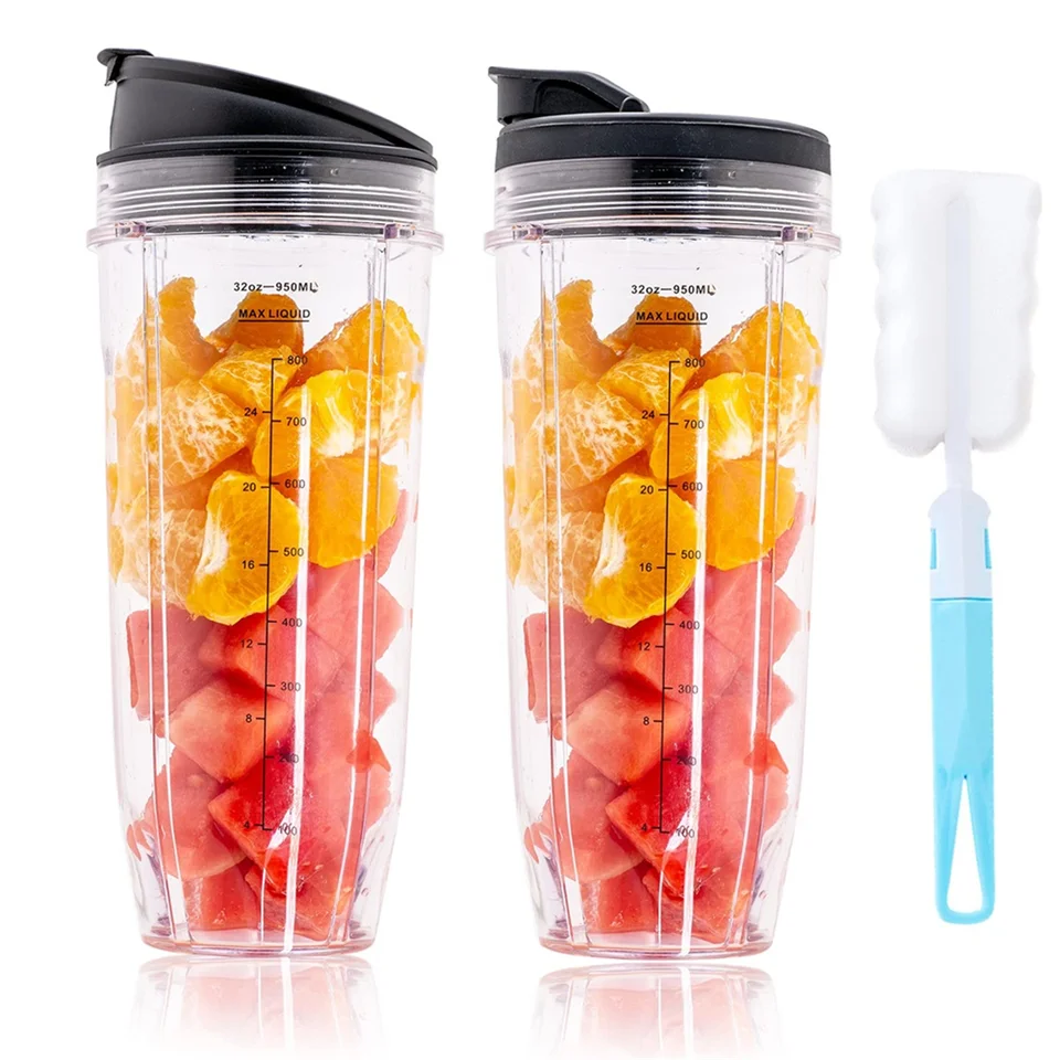 2 balenie 32Oz Výmena miešavacieho šálky s vekom SIP pre Ninja BL450 BL454 BL456 BL480 BL482 BL640 BL642 BL682 BN751