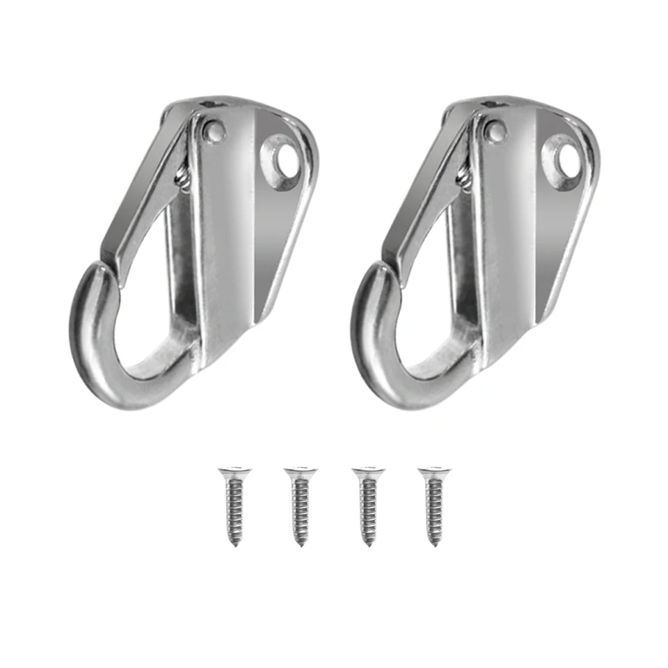 2 balenie morskej triedy z nehrdzavejúcej ocele 316 Spring Fender Snap Hook Fending Clips Hardware - 43 mm dlhý 1,69 palca