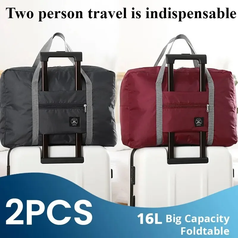 2 balenie skladacie cestovné tašky pre letecké spoločnosti prepravy na tašku týždenník cez noc pre noc tote taška v taške Duffel Bag Ženy Men