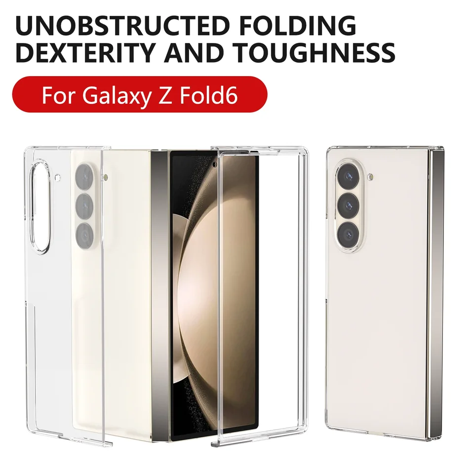 2-dielne nastavené puzdro pre Samsung Galaxy Z Poly 6-Fold6 Transparentná ochrana proti šokom nepriestrelnej módnej kryt