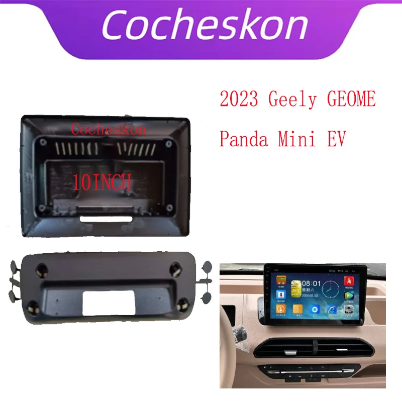 2 DIN 10 palcových rádiov automobilu Plast fascia panelového rámca Can-Bus pre 2023 Geely Geome Panda Mini EV