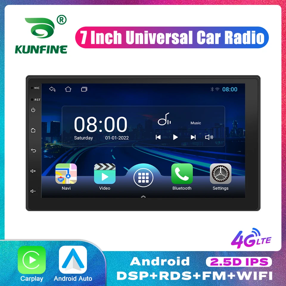 2 DIN 2.5D dotyková obrazovka 7 palcov Android Car Radio Multimedia Video Player Universal Stereo Carplay pre VW Nissan Hyundai Toyoto