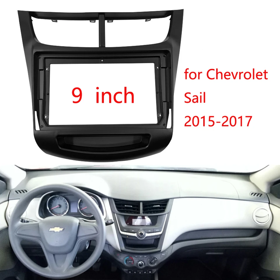 2 DIN 9 palcových automobilových rádiových fasájských rámu Dash panel pre Chevrolet Sail 2015 2016 2017 Hlavná jednotka Oprava stereofón