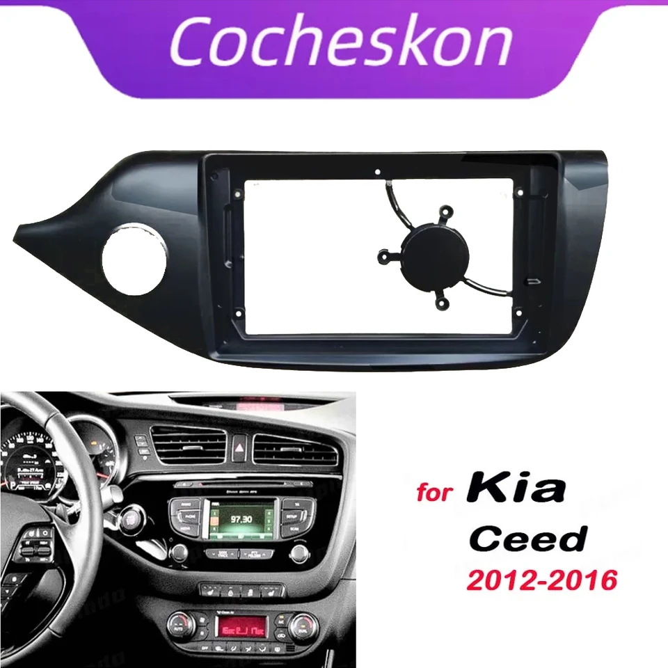 2 DIN 9 palcových inštalácií automobilového rádiu DVD GPS MP5 Plastový fascia panelový rám pre Kia Ceed LHD 2012 ~ 2016 Dash Mount Kit