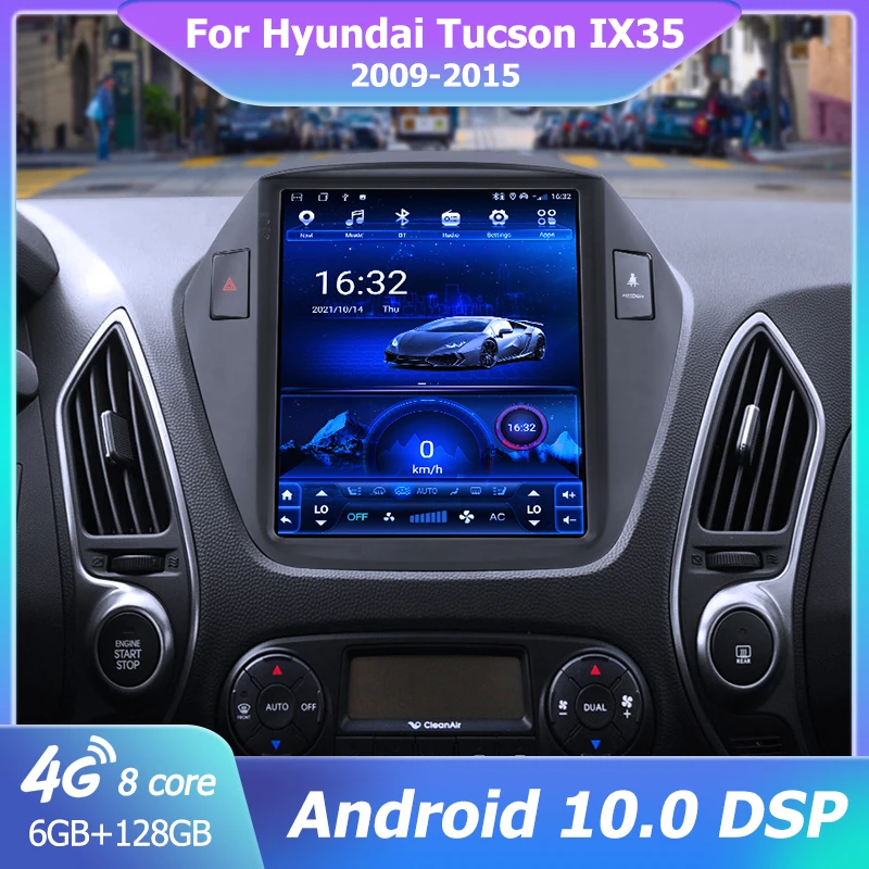 2 DIN Android 11 Car Radio Multimedia Video Player pre Hyundai Tucson 2 LM IX35 2009-2015 4G CarPlay Stereo RDS IPS Auto DSP 4G