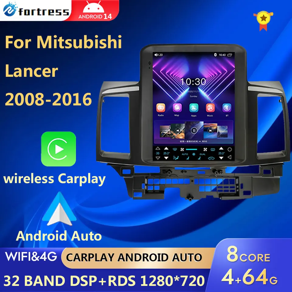 2 DIN Android11 ​​Car Auto pre Mitsubishi Lancer 10 CY 2007 - 2012 Multimediálny video prehrávač WiFi navigácia GPS Stereo DVD CarPlay