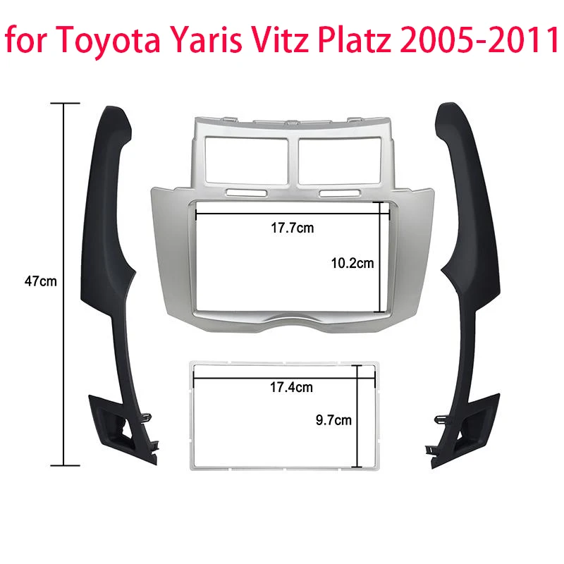 2 DIN Car Radio Fascia pre Toyota Yaris Vitz Platz 2005-2011 DASK DASK DASK DASK DASK DAS DAS DRIP SITTERA STEREO DOUD DIN PANEL