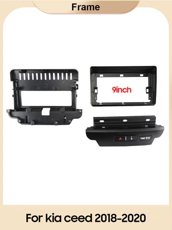 2 DIN Car Radio Fascia Rám s 9 palcami
