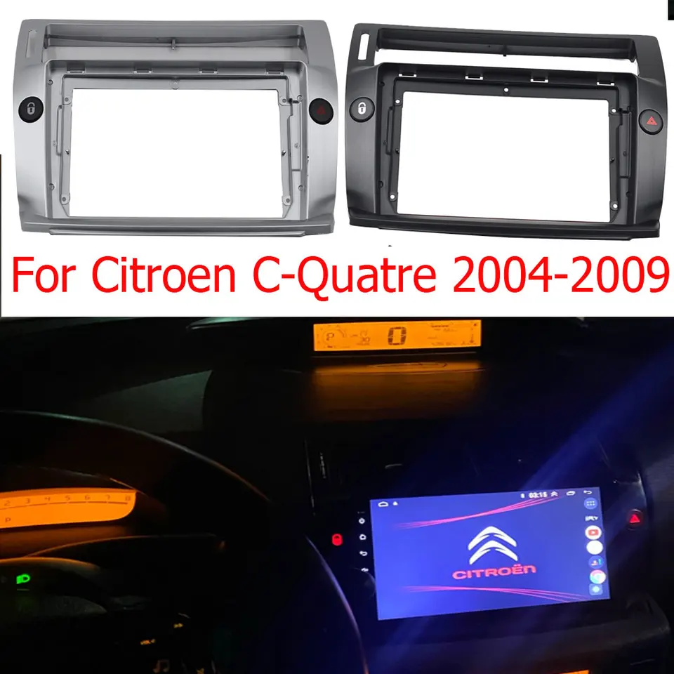 2 DIN Car Radio Stereo Audio Plate Fascia Rám pre Citroen C4 Quatre 9 palca veľkej obrazovky Auto Android Player Dash Dash Mount Kit