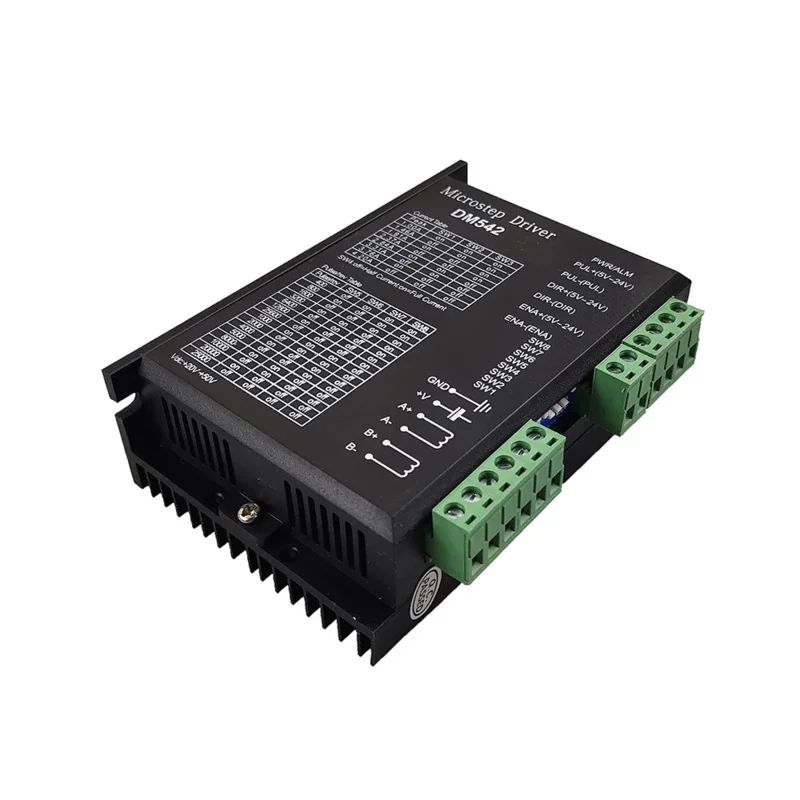 2-fázový digitálny krokový ovládač motora DM542 DC24V-50V pre 42/57 (NEMA17/23) Sériový krokový motor 1.0-4.2a