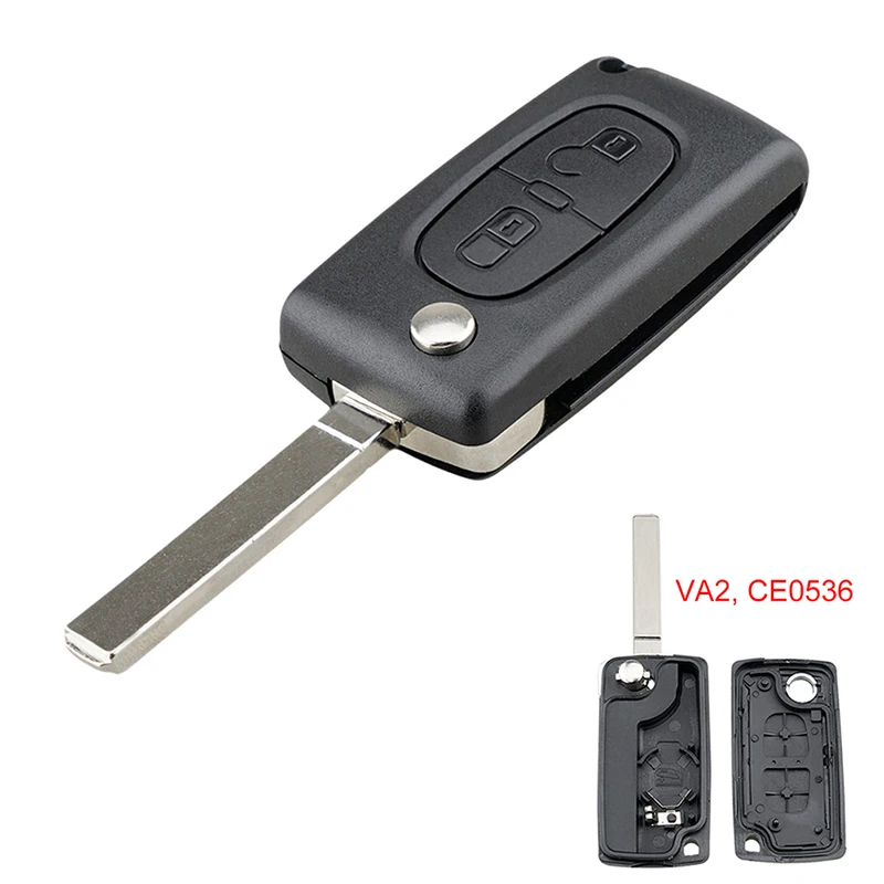 2 gombík automobil diaľkový kľúč FOB Pase Výmena príslušenstva pre Citroen C2 C3 DS3 Berlingo Car Black Flip Diaľkový kľúče FOB puzdro