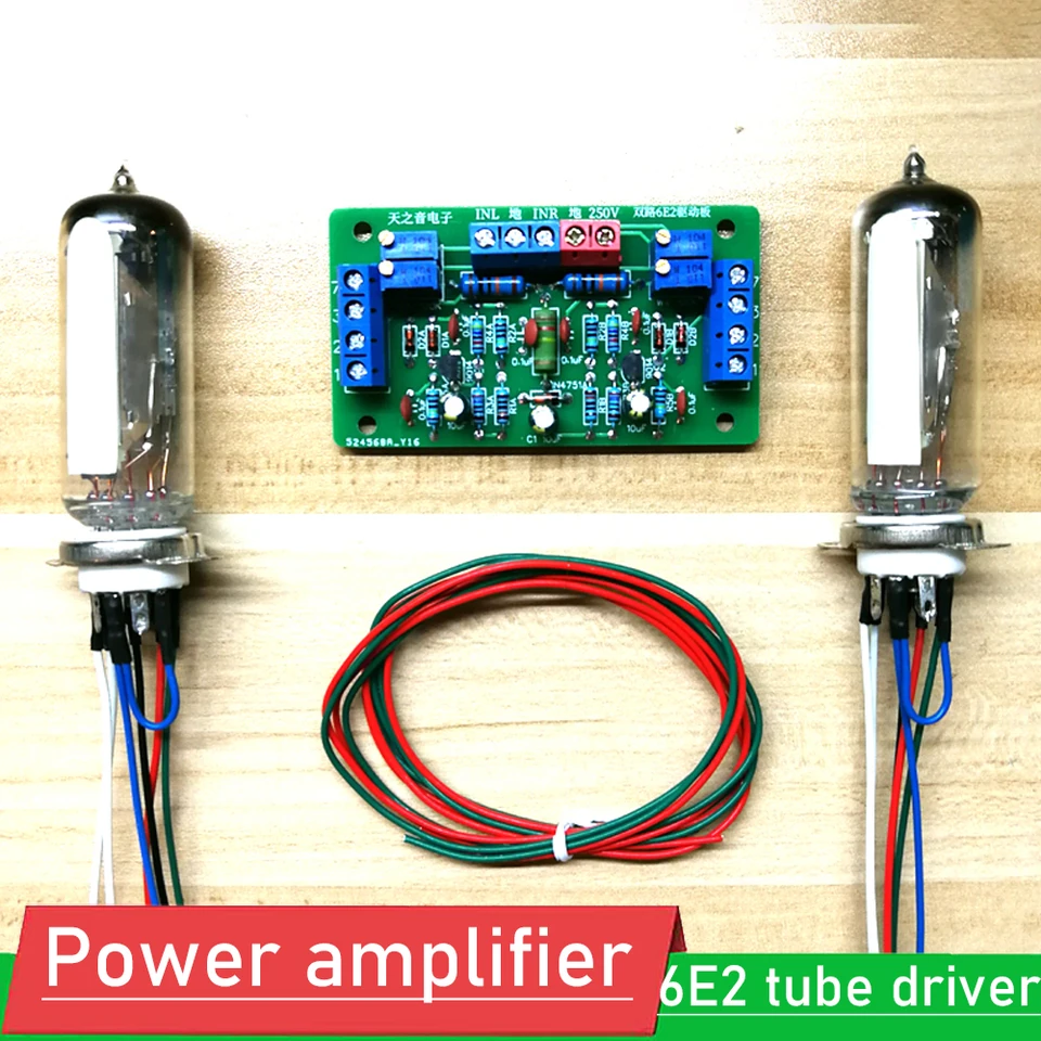 2-kanál 6E2 Trubica Cat Eye Drive Board Súprava DIY Fluorescenčná trubica Výkonový zosilňovač, indikátor úrovne objemu predzosilňovač Výkonový zosilňovač