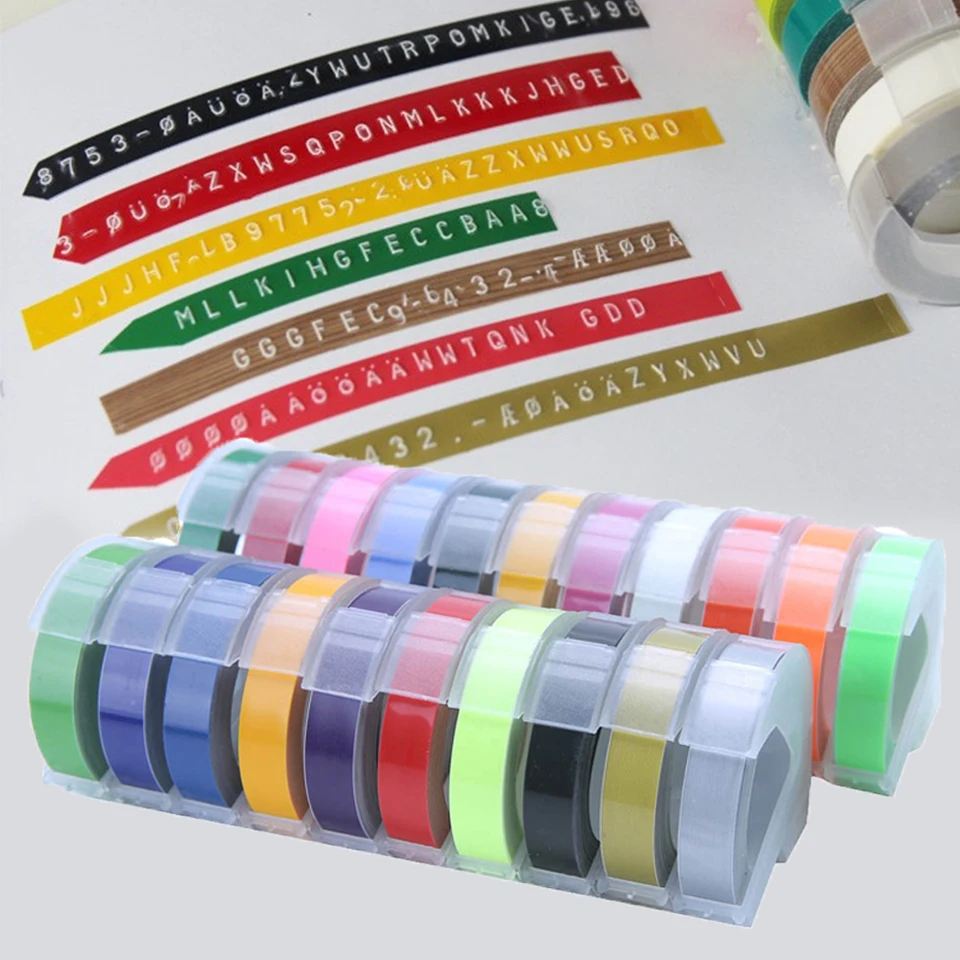 2 kroky pre Dymo 3D Tlačnú pásku 9 mm štítok Pletnal Kompatibilný motex a Dymo tlačiareň 12965 E101 1610 1880 Maker štítkov