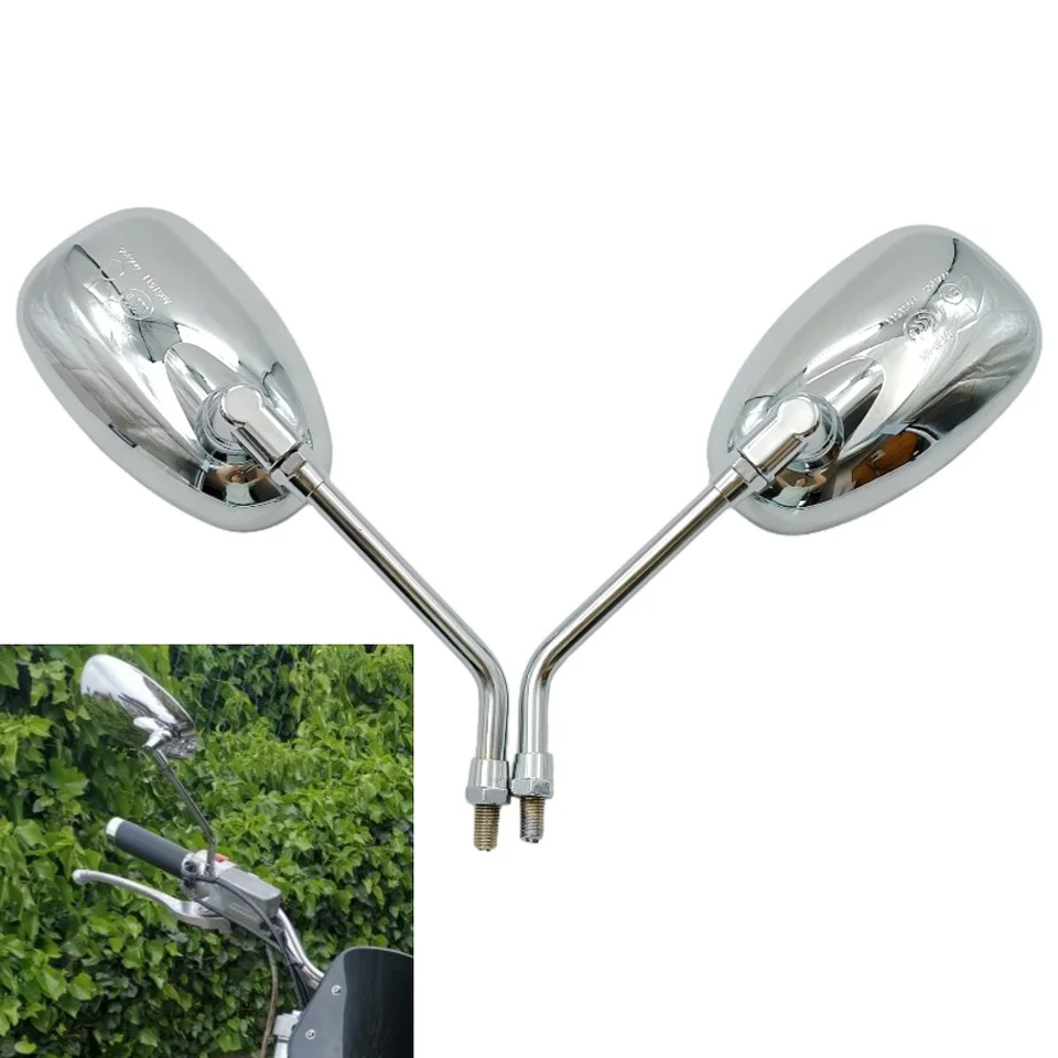 2 ks 10 mm motocyklové spätné zrkadlo Elektrombilový skúter E-Bike Spätné zrkadlá 10 mm pre Honda Shadow Ace Spirit Magna Vt750