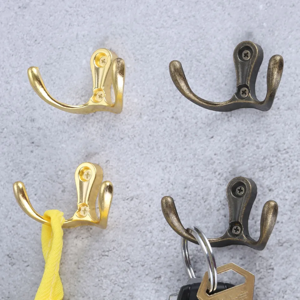 2 ks 53*30 mm starožitné bronzové/zlaté steny háčiky v kúpeľni Dvere Dvojité klobúky Coat Cour Coupt Určku home hardware
