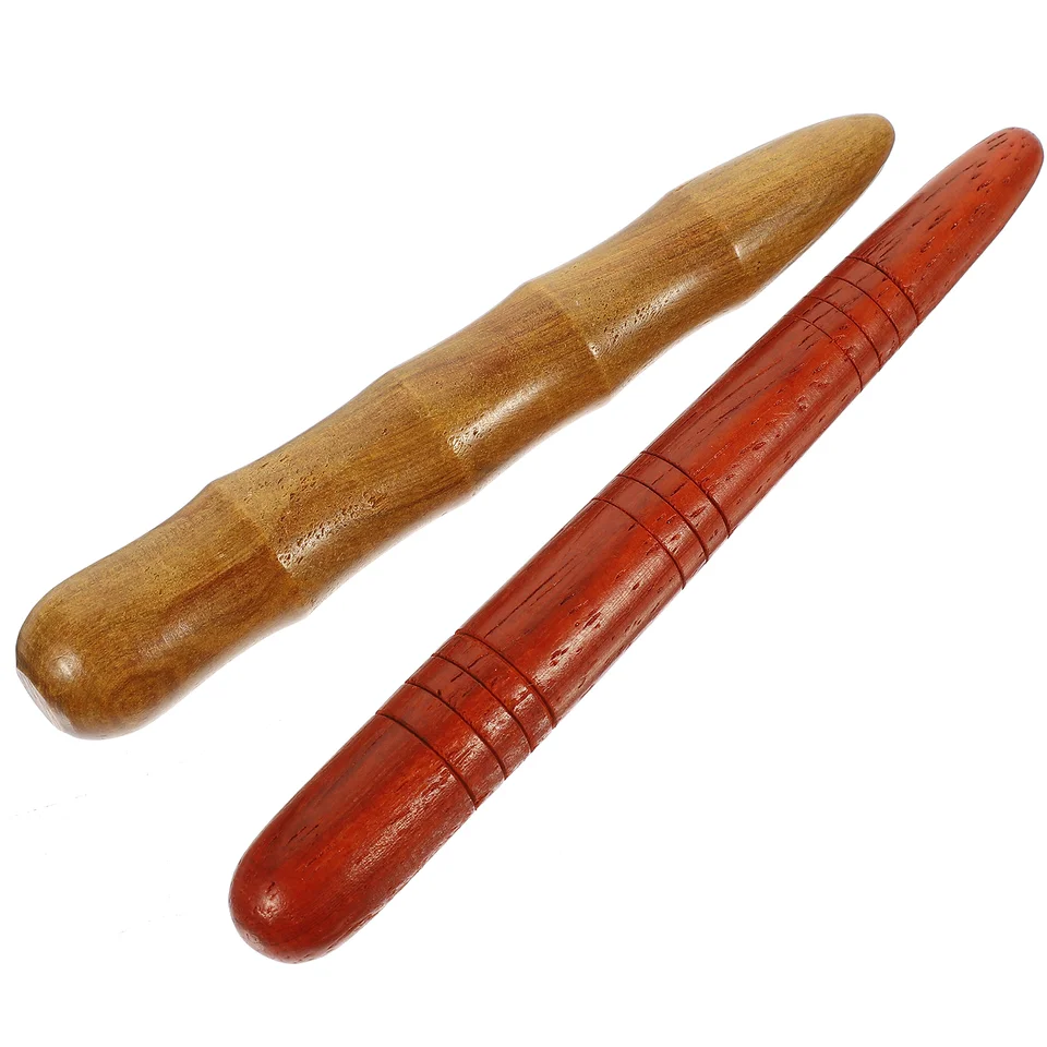 2 ks akupunktúrne tyčinky na tvár Massager Massager Rollers Tools s vankúšovými masérmi tyčinky drevené drevené