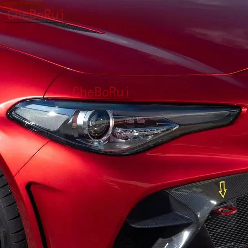 2 ks CAR Svetlomet Ochranné predné svetlo Transparentné údené čierne nálepka TPU pre Alfa Romeo Giulia 952 2016-on 2021
