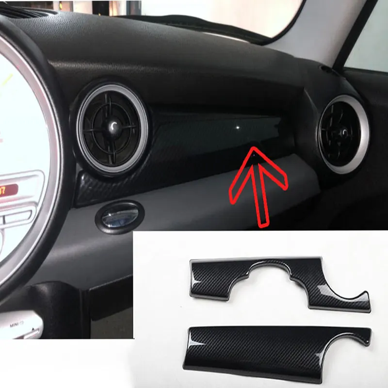 2 ks Dashboard Centrum Centrum Centrum dekoratívny kryt pre mini Cooper R55 R56 Automobilové doplnky interiérová nálepka Styling