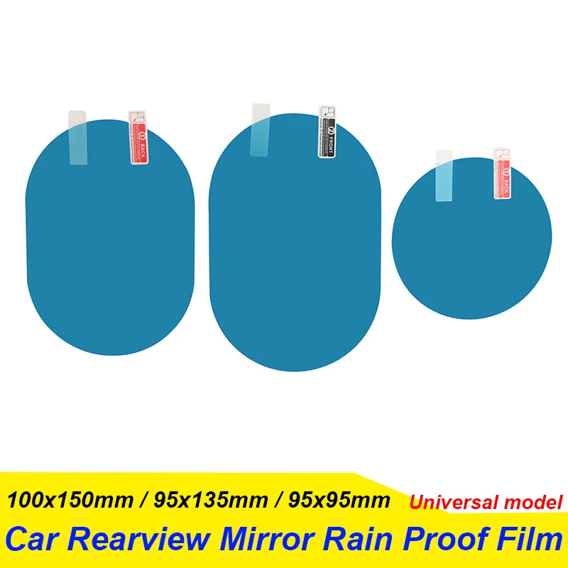 2 ks Dažďový odfúknutý film Car Carvew Mirror Ochranné dažďové dôkazy proti hmle nepremokavá filmová membrána