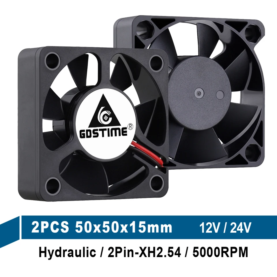2 ks GDSTIME DC 12V 24V 2PIN 50X50X15MM 5015 Brushless PC CPU COPUR CUSE Ventilátor 50 mm 5cm priemyselný výfukový stroj Venúčok Cooling
