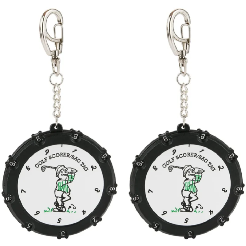 2 ks Golf skóre counter zdvih 18 jamiek golfové skóre brankár Round Boding Golf Accessories Kliknite na počítadlo s Keychain