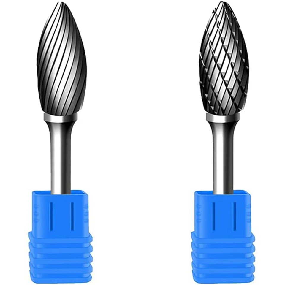 2 ks H typ 10 mm rezanie priemerného hliníka Cutting Cutting Tungsten Carbide Burr File s 1/4 stopkou pre rotačný náradie alebo mlynček