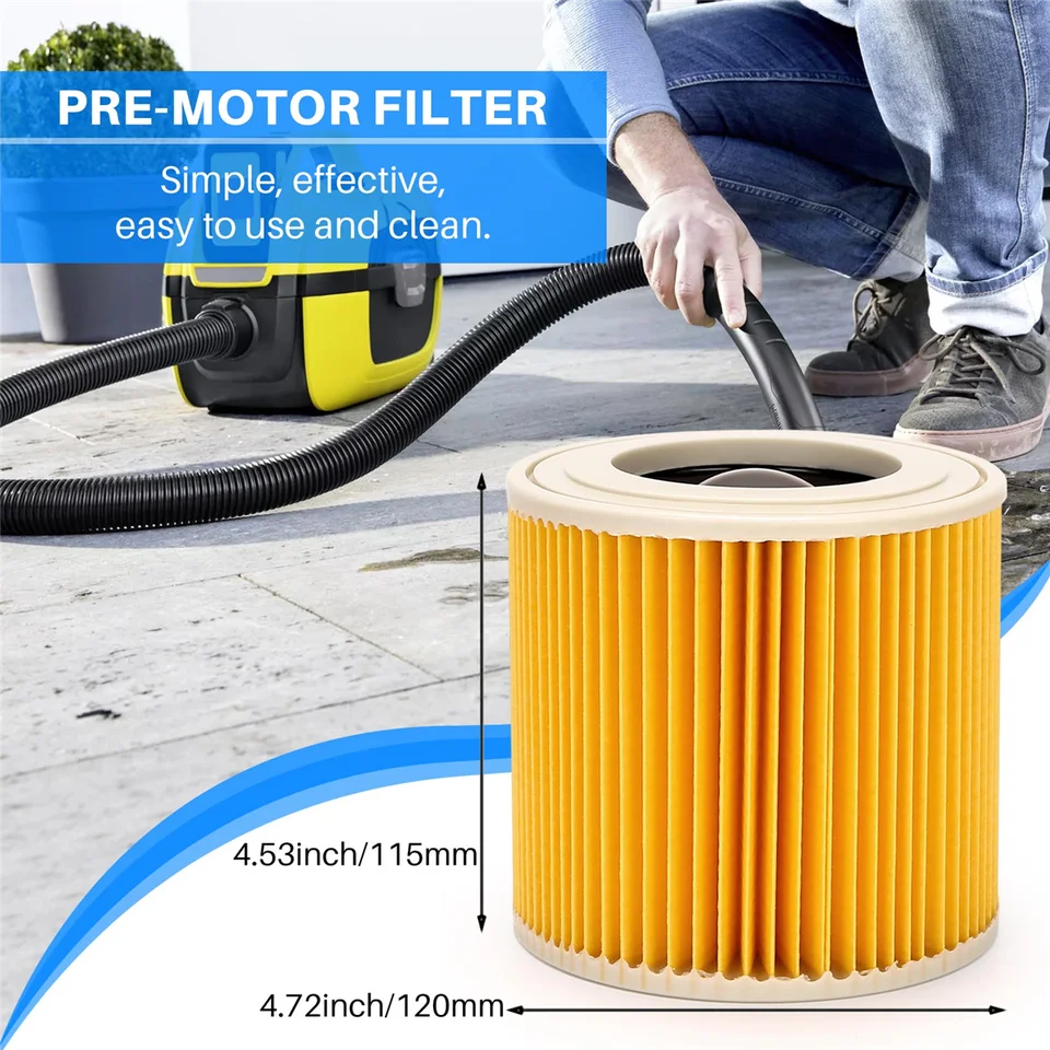 2 ks kazetový filter pre Karcher vysávač WD3 Premium WD2 WD3 WD1 MV3 MV2 WD 3 P Predlžovacia súprava proti jemnému prachu