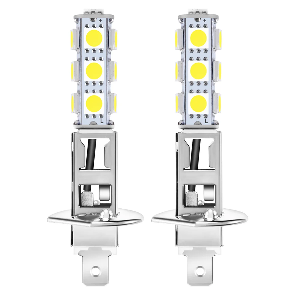 2 ks LAMP Auto Light svetlomet H1 Biela 13 SMD 5050 LED čipy