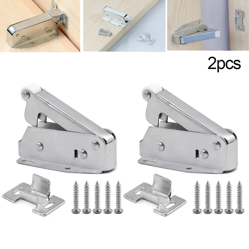 2 ks Loft Touch Catch Latch Scrumboard Dvere Attic Push na otvorenie Autolatch Door Spring Catch pre nábytok skrinky skriňa skriňa