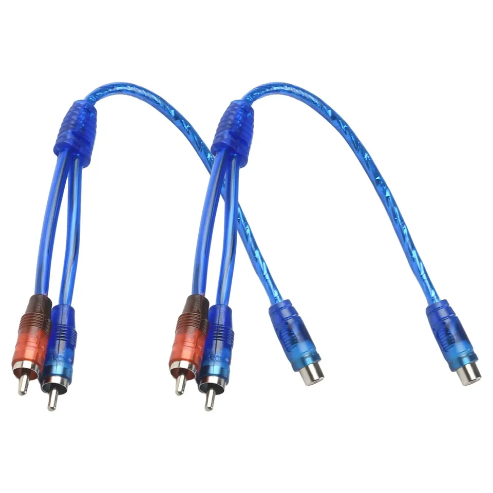 2 ks nastavené pre RCA Audio Cable Y Splitter Adapter Computer 1 Sámny do 2 kompaktných samcov kábel Blue Audio Accessories