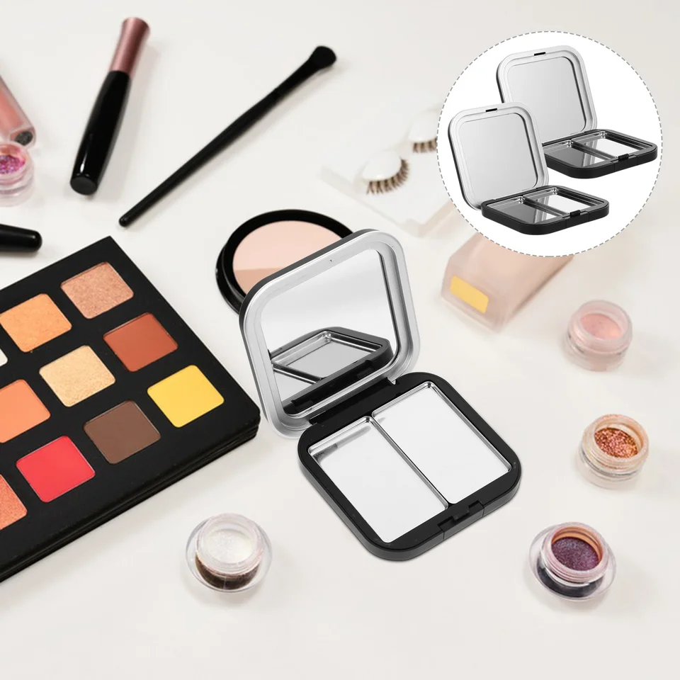 2 ks očné tieňové box make -up kozmetika Empty Palates for Container Black Eyeshadow Palettes