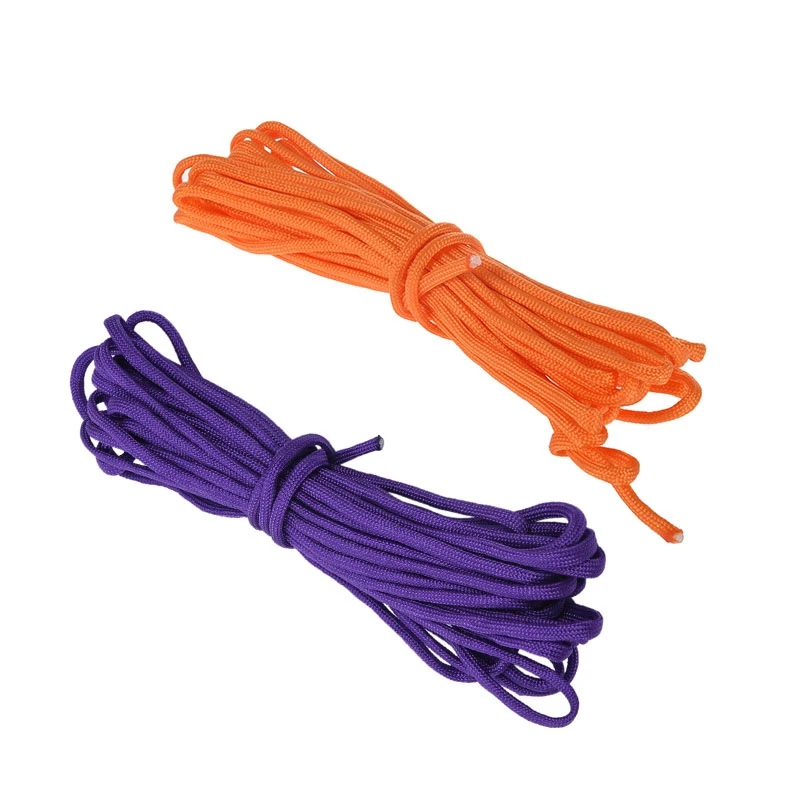 2 ks Paracord 550 Paradel lano 7 jadrové prameň na lezenie kempingového lana 25 stôp, pomaranč a fialová