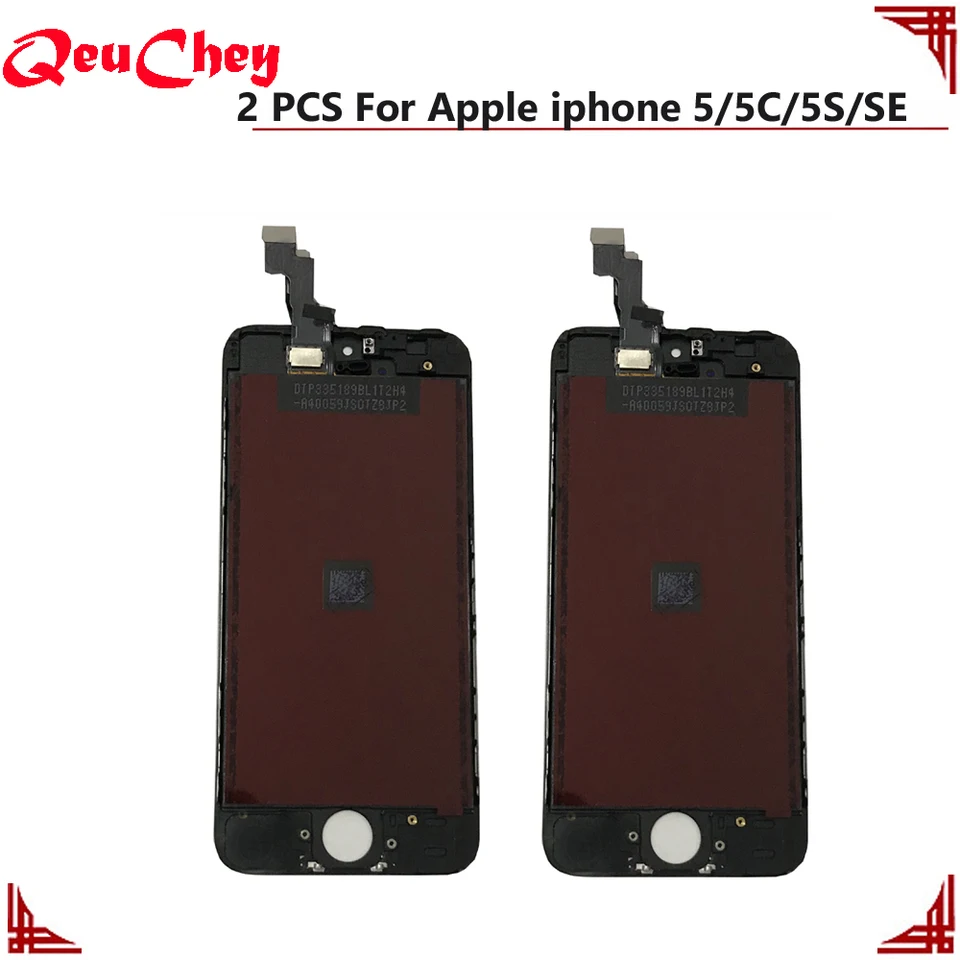 2 ks pre Apple iPhone 5 / 5c / 5s / SE LCD Display Monitor Monule Touch Screen Screen Digitalizátor Senzor panela zostavy panela