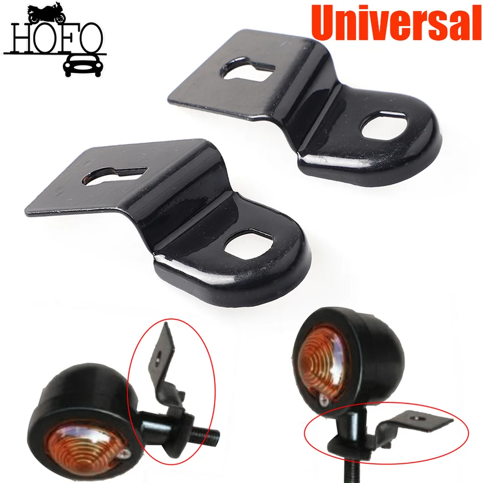 2 ks/ set Univerzálne ukazovatele signálu motocykla Svetla svetlá Bracket Bicycle Turn Signal Držiteľ držiaka kovového držiaka Kovový indikátor