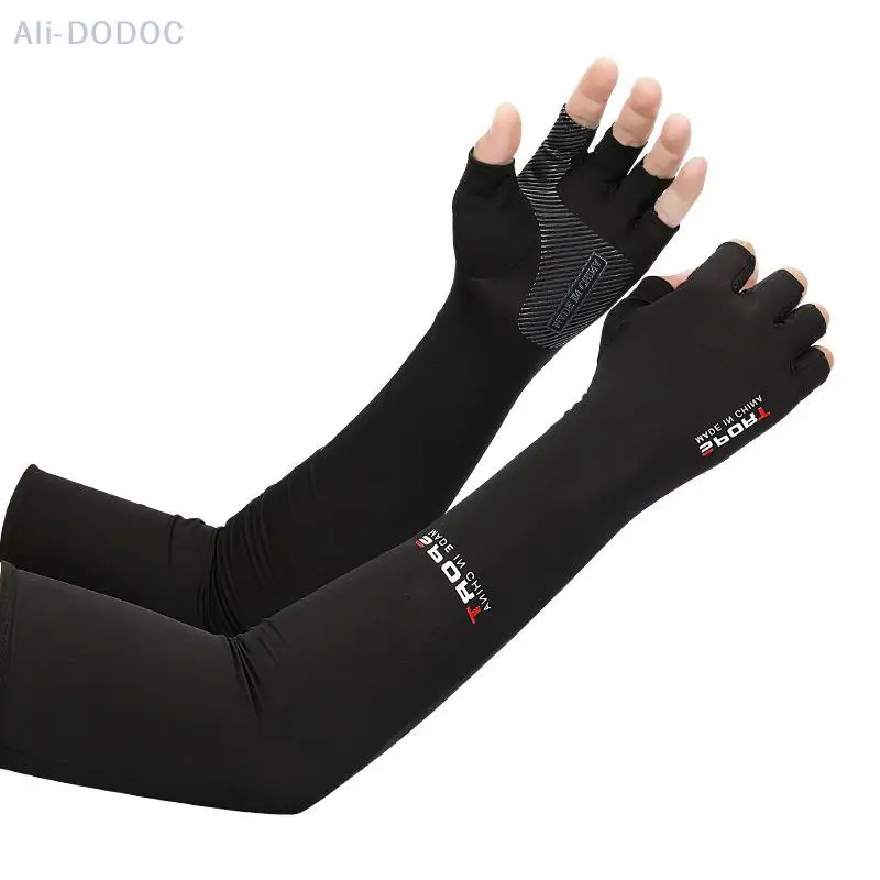 2 ks Sport Ice Cool Arme Cycling Cycling Running Rybárske pokrýva letné slnko UV ochrana s 5-prstovou manžetou