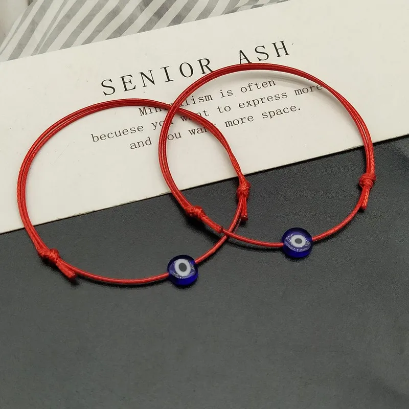 2 ks turecké náramky Lucky Evil Eye pre ženy červené čierne farby ručne vyrábané lano Šťastné šperky červený náramok Žena
