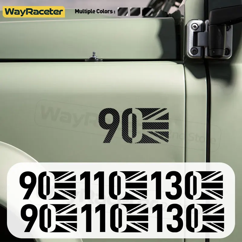 2 ks Union Jack Matte/Glossy/Glossy/Carbon Fiber Black Side Fender Wing Sticker pre Land Rover Defender L663 90 110 130 Príslušenstvo