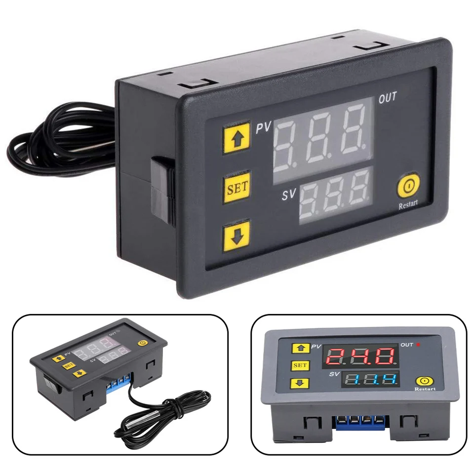 2 ks W3230 AC 5V/12V/24V Digitálny regulátor teploty s 10K snímačov