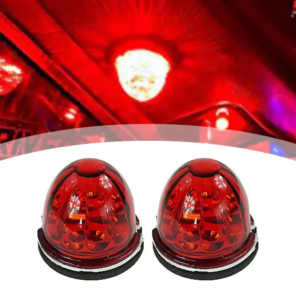 2 ks červené melónové ľahké sklenené súprava Červená šošovka W/ 1156 LED žiarovky žiarovky pre bočné značky, strešné svetlá, rohové svetlá,