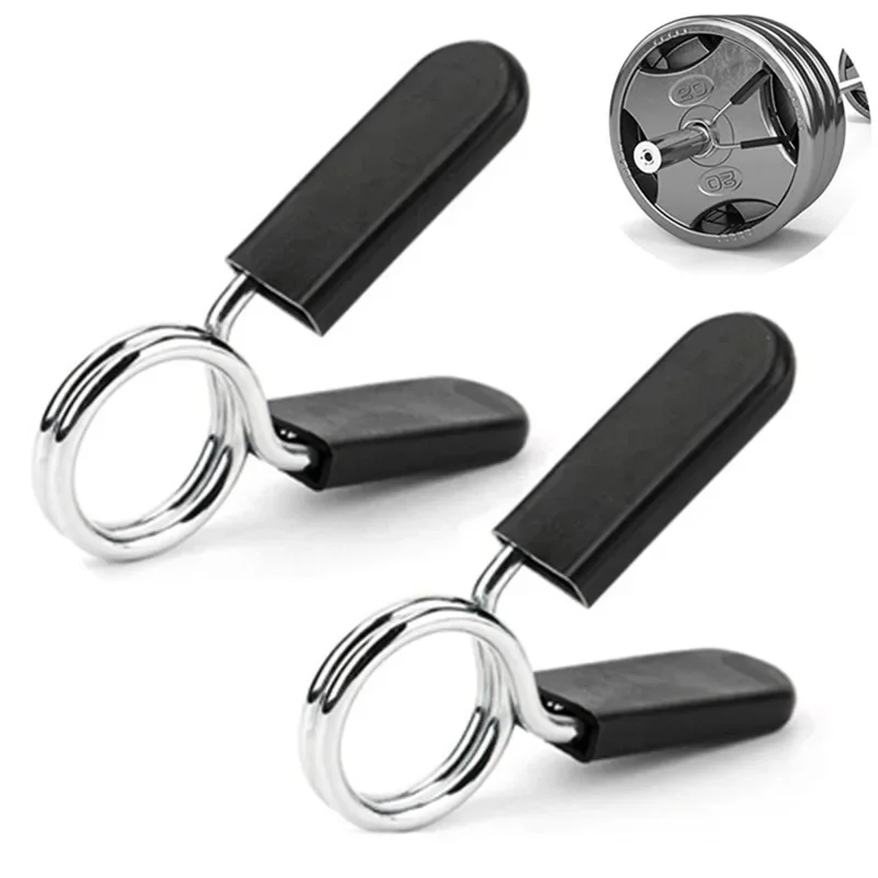 2 kus 25/28/30 mm Barbell Clamp Spring Collar Clips Gymova hmotnosť činky zámku Štandardná zdvíhacia súprava Barbell Lock