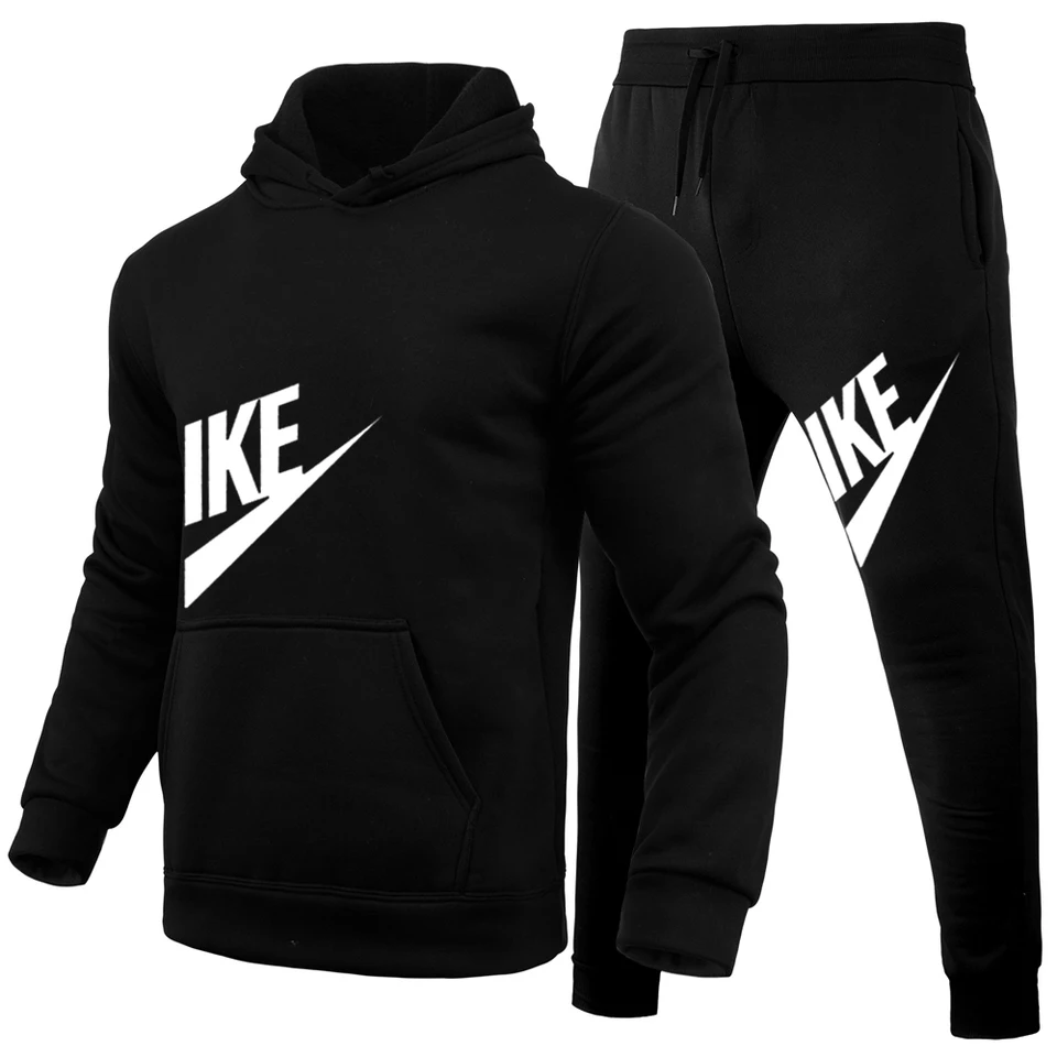 2 -kusové pánske obleky 2024 Jeseň Winter Jogging Sports Sets Sladky kapucňové kapucne bundy a atletické nohavice mužské oblečenie