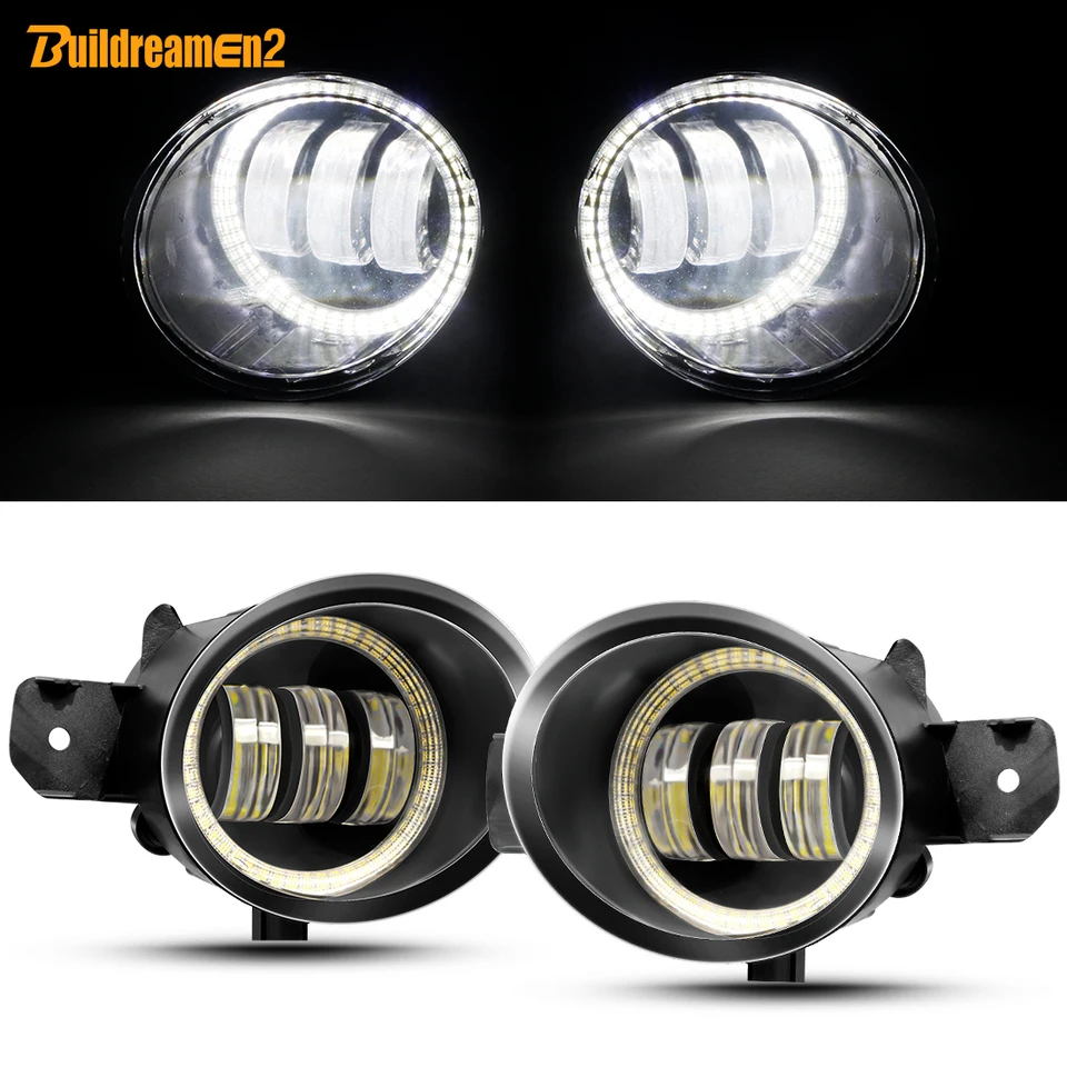 2 kusy auta anjelské očné hmlové svetlo 30W LED šošovka DRL FOG HADICKÁ lampa pre Nissan Qashqai Teana Rogue Juke Micra Sunny Sentra NV400