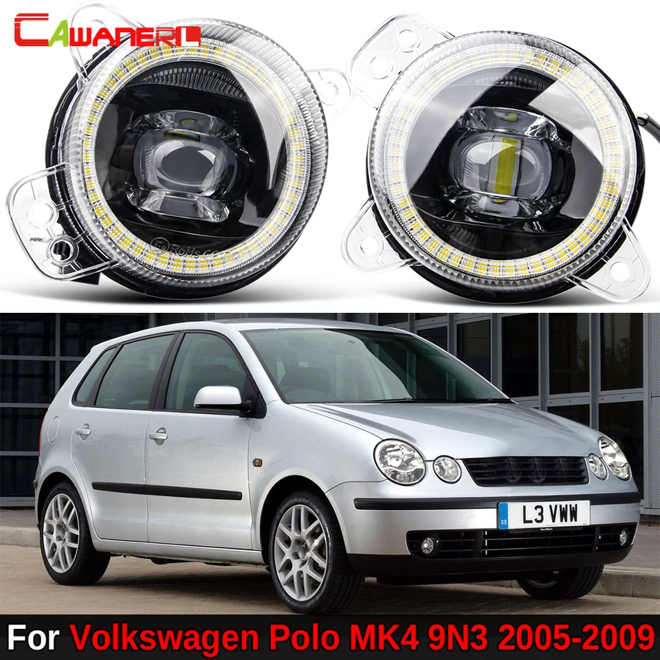 2 kusy H11 predná LED hmlové hmly LED GILLE ANGEL DENNE RUNG RUNG LAMP DRL pre VW Volkswagen Polo MK4 9N3 2005 2006 2007 2008 2009