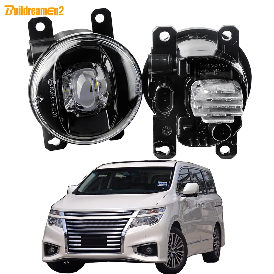 2 kusy LED objektív FOG Hmlové svetlo 30W H11 Nastaviteľná zostava prednej hmly pre prednú hmlu pre Nissan Elgrand Carvan Highway Star E53 2011-2022