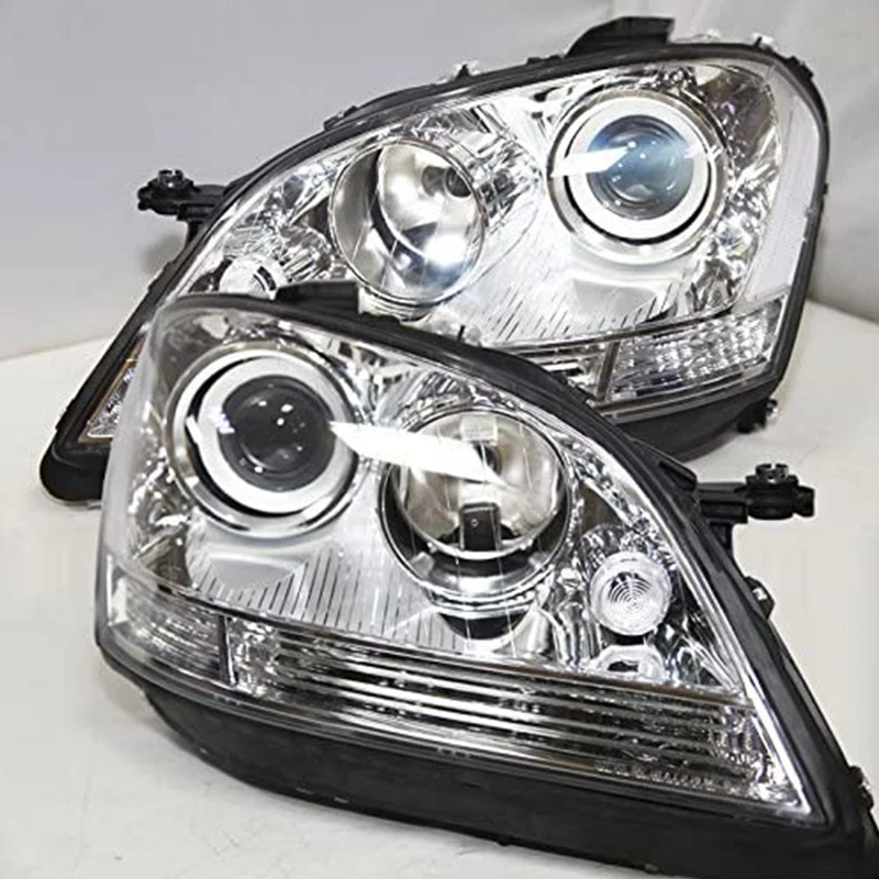 2 kusy LED svetlomety pre Mercedes-Benz W164 ML280 ML320 ML350 Predná lampa 2005-2008 Rok so strieborným reflektorom