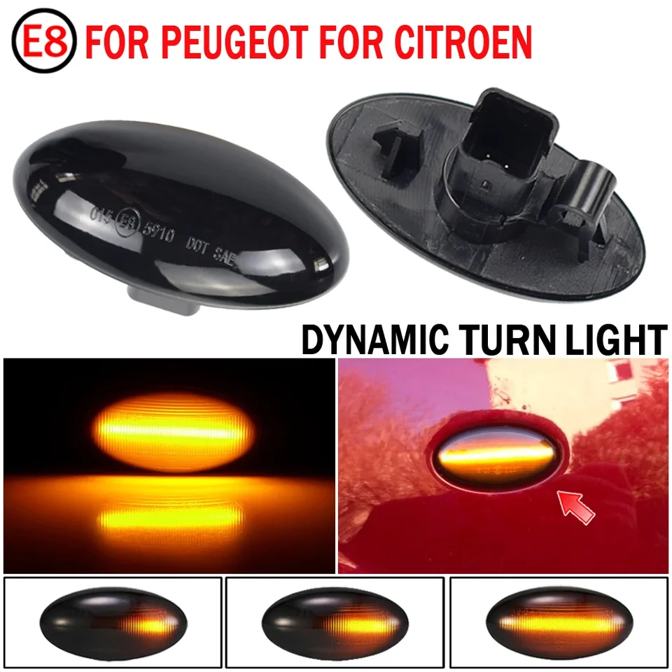 2 kusy pre partner Peugeot 407 307 Toyota Aygo Fiat Scudo Dynamic LED Turn Turn Signal Side Marker Svetlá sekvenčná žiarovka Blinker