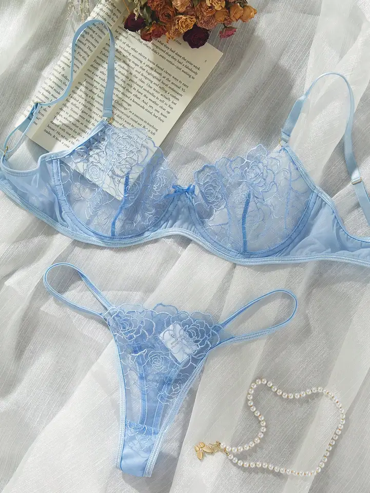2 kusy sexy spodné prádlo set žien babydolls erotická kvetinová podprsenka erotická spodná bielizeň Žena čipky spodná bielizeň