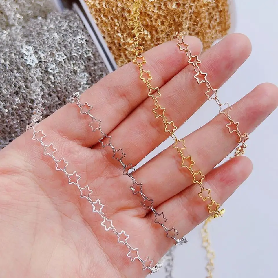 2 meter 1 meter zlatá farebná hviezda Copper Chain na príkry