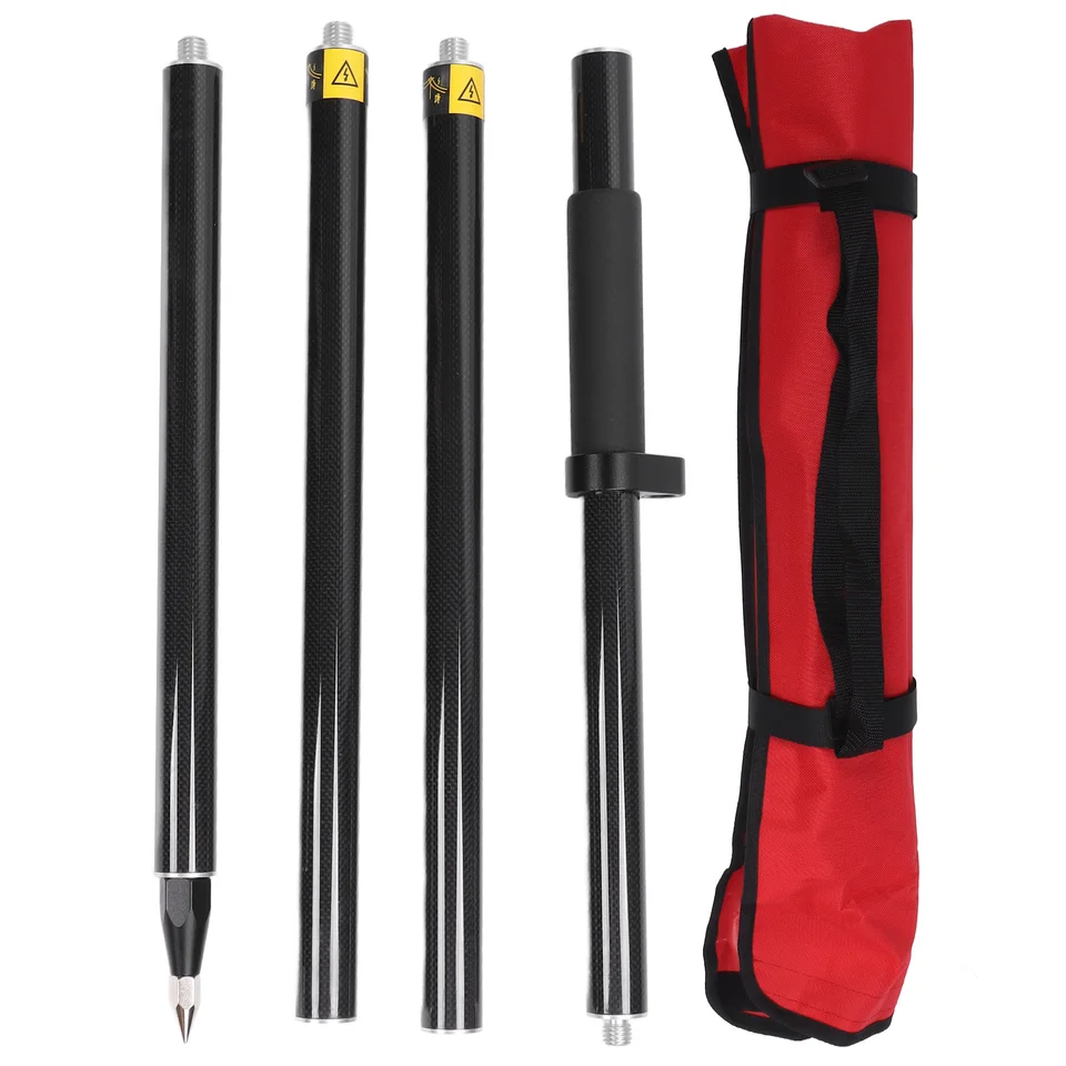 2 meter 4 sekcia Odnímateľný prieskum Prism Pink Pole RTK GPS GPS Aubtové vlákna prieskumy Prism Pant s úrovňou bubliny 0 mm konštanta