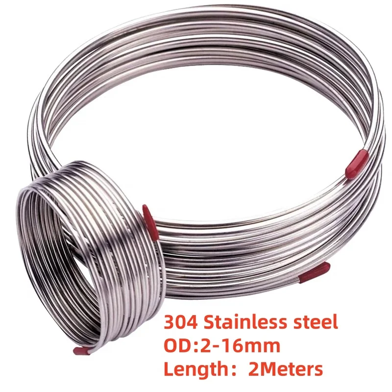 2 metre 304 NEJEPLESNÁ OCELNÁ VONIE RUP RUP RUAD RADLESS OEEN CAPIPE STREKOVÁ KAPILÁRA TRUBA OD 2-16 mm stena hrubá 0,5/1/1,5 mm
